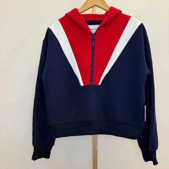 C’Est Toi Kids Unisex Colorblock Hoodie Pullover Multicolor Size M Casual - Picture 1 of 10